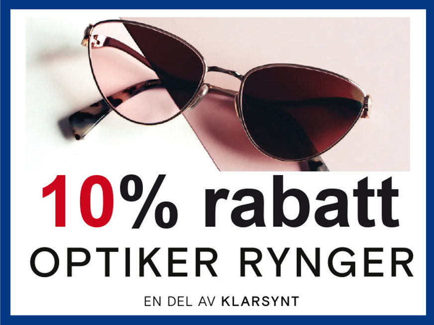Rabatterbjudande 10 % Optiker Rynger