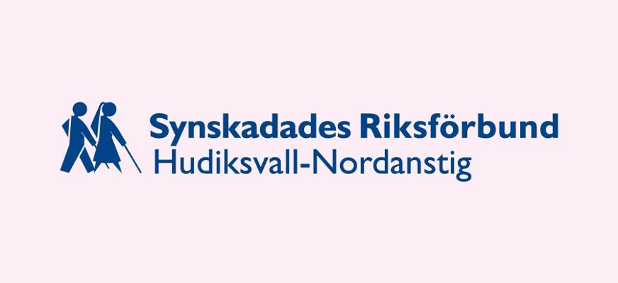 SRF logotyp Hudiksvall Nordanstig rosa bakgrund