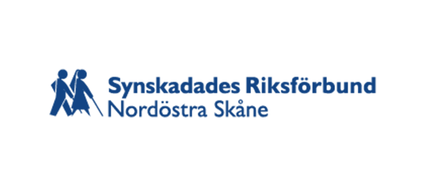 SRF Nordöstra Skånes logga med texten "Synskadades Riksförbund Nordöstra Skåne"