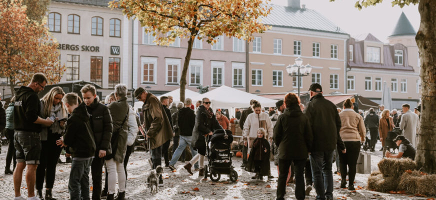 Vy över Lilla torg en fin höstdag