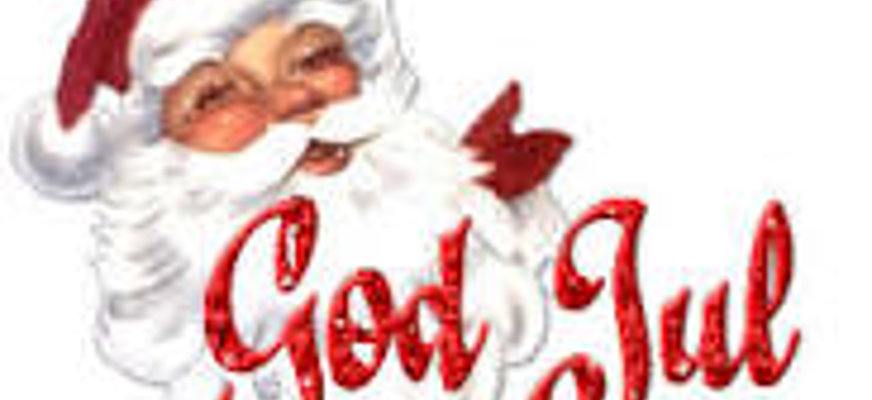 En jultomte med texten God Jul